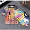 Детская летняя футболка с коротким рукавом, летний наряд для мальчиков, новая футболка с принтом тай-дай для малышей, в стиле граффити