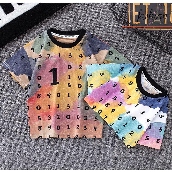 Детская летняя футболка с коротким рукавом, летний наряд для мальчиков, новая футболка с принтом тай-дай для малышей, в стиле граффити