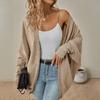 Женский свитер-кардиган с рукавами «летучая мышь», повседневный, оверсайз, вязаный, с открытой передней частью