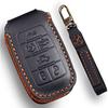 Кожаный чехол для дистанционного управления без ключа, смарт-брелок для автомобиля, чехол, совместимый с Dodge RAM 1500 2019-2022, черный, 4 кнопки