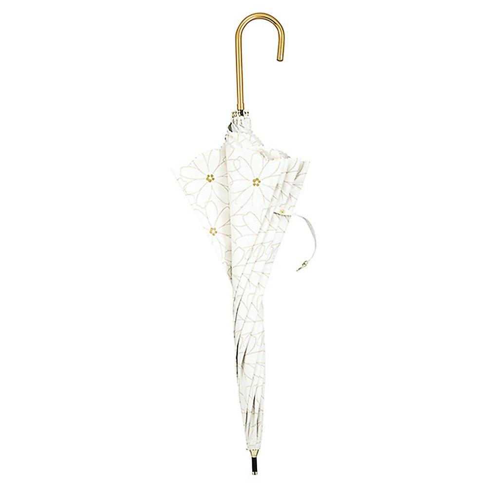 Всемирная партия (ВПК.) Женский длинный зонт-трость Off-White, 50 см, с кружевом «Маргаритка» с эффектом blackout, 81-2789 (Кружево с ромашками цвета Off-White, 50 см Ребра)