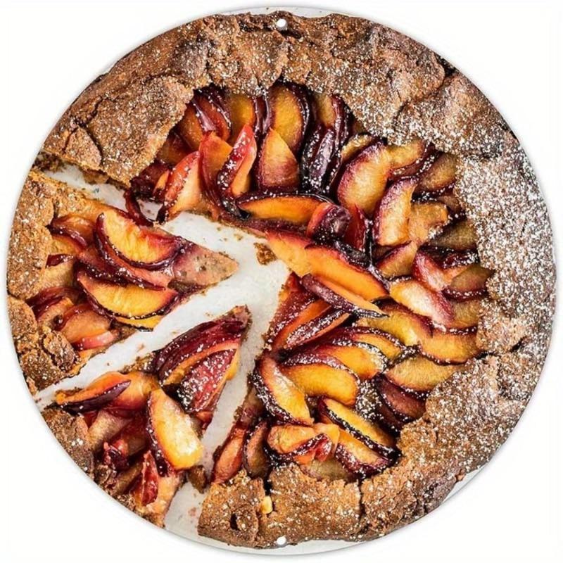 Witch Broom Halloween Sign, Round Aluminum Wall Plaque 20x20cm