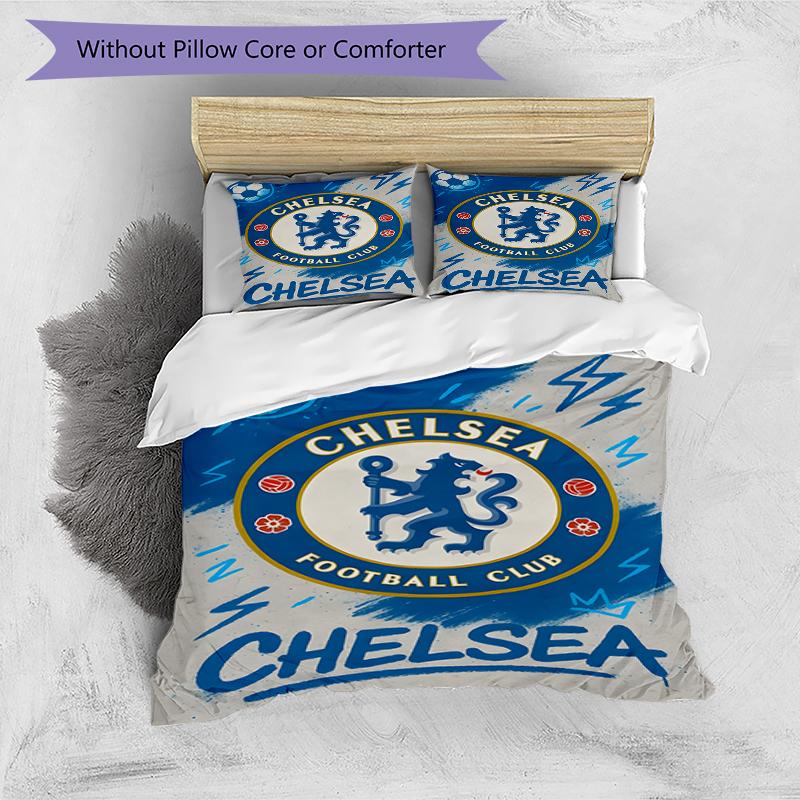 3pcs Football Team (35) Design Cover Set - HD Printed Bedding with 1 Cover and 2 Pillowcases - Perfect for Home and Dorm Decor