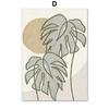 Abstract Boho Monstera Bamboo Leaf Sun Wall Art Canvas Painting Nordic Poster and Print Wall Picture for Living Room Decor