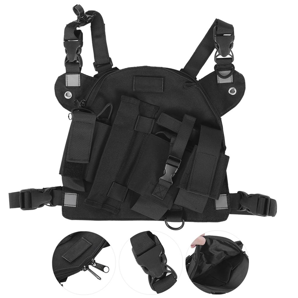 Рация Нагрудный Фронтальный Подсумок Тактика Открытый Жилет Разгрузка Сумка для Ношения Сумка для ХраненияЧерный