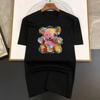 Men's Summer T-shirt Luxury Cartoon Color Painting Bear Print Summer Wear Streetwear Tops Shirt 100% Cotton Short Sleeve Tees