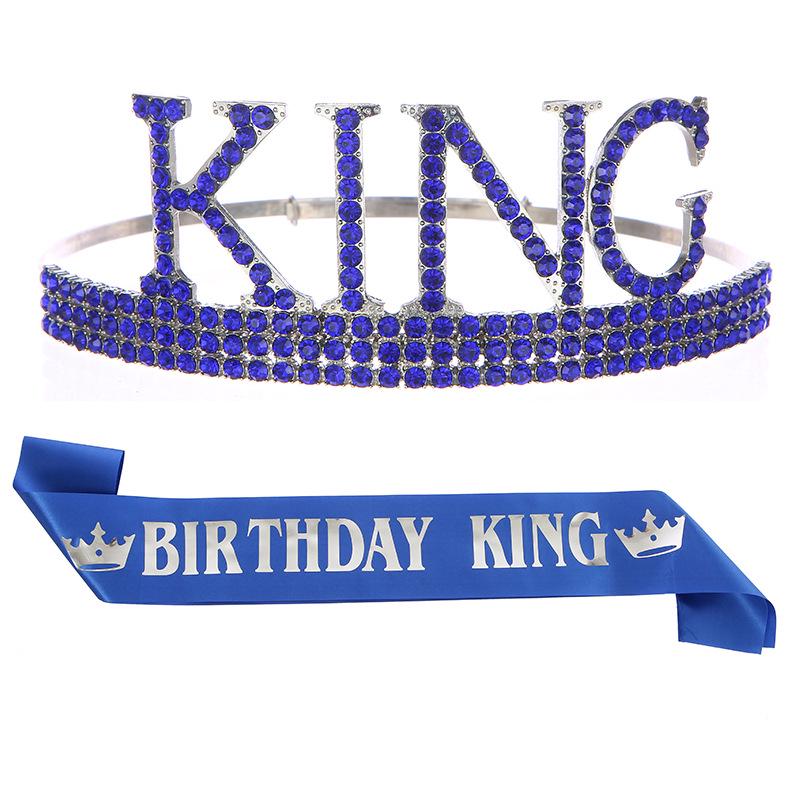 Мужской комплект из королевской короны и пояса на день рождения - праздничный головной убор для торта