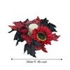 Simulated Maple Leaf Halloween Candle Wreath Artificial Wreath Ornament  Festival