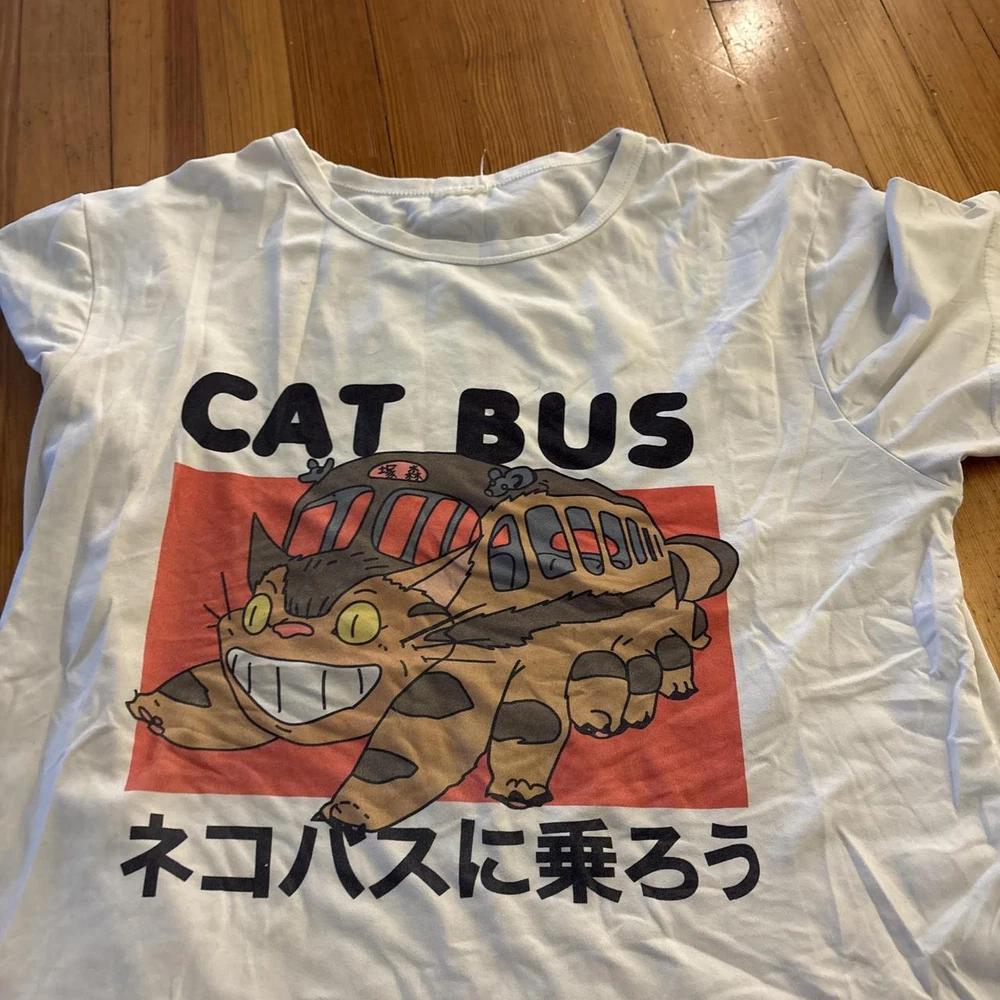 Studio Ghibli My Neighbor Totoro Cat Bus Unisex White TShirt