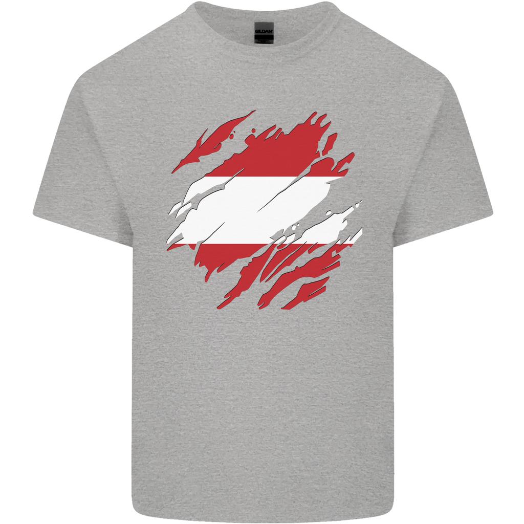 Torn Austria Flag Austrian Day Football Unisexs Light Cotton TShirt