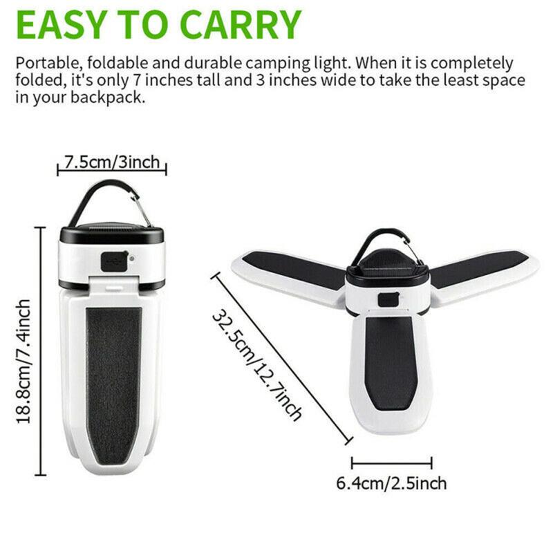 Светодиодный фонарик для кемпинга, аварийный электрический фонарь с солнечной батареей, мощный портативный складной фонарик