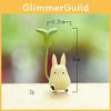 Resin My Neighbor Totoro Figurine Holding Lotus Leaf Design For Gift Tabletop