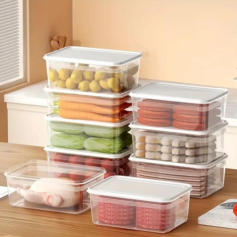 Пластиковый контейнер для хранения свежих продуктов, прямоугольный, для пикника, поднос для бенто, коробка для хранения в холодильнике/морозильнике, ресторанная тарелка