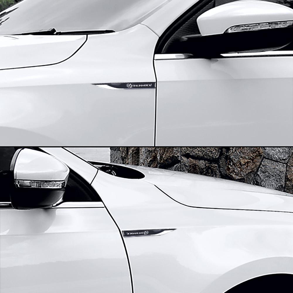 2pcs 3D Metal Car Fender Side Wing Blade Badge Emblem Sticker For Renault DACIA Fluence Scenic Loguna Twingo Fluence Megane Clio Y333