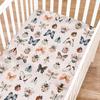 Vintage Butterflies Boho Wildflowers Baby Crib Sheets Boy Girl 52"x28" Watercolor Bees Butterflies Spring Floral Crib Mattress Cover Soft Breathable