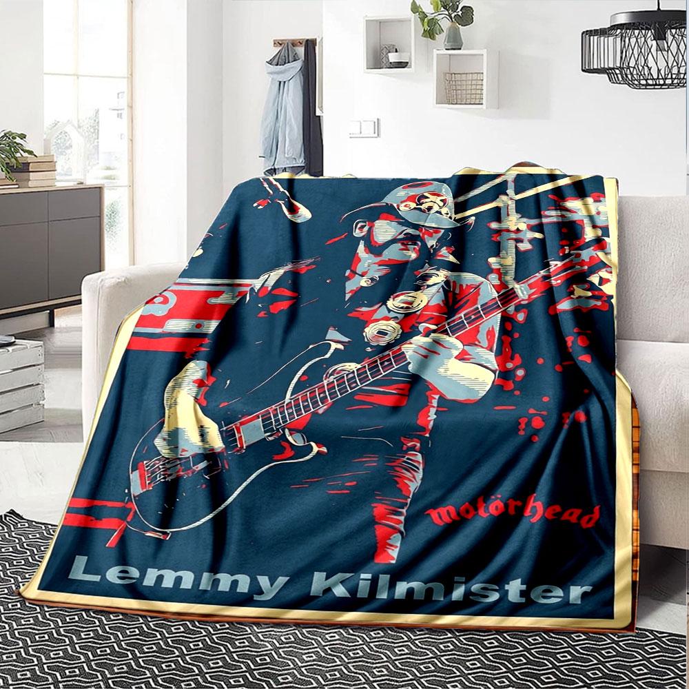 Motörhead Lemmy-themed blanket, Warm Coziness Couch Sofa Bed Blanket Home Decor