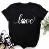 COTTON 100% I Love My Dog I Love My Dog Short Sleeve T-shirt Women Slim Design Round Neck with Plus-size Oversized T Shirt