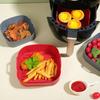 Silicone Air Fryer Baking Pan Liners with Handles Food-Grade Silicone Oven Liner Non-Stick Reusable Airfryer Accessories for 4-6 Qt Air Fryers