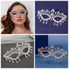Tassel Masquerade Mask Full Face Facial Jewelry Accessories Personality Rhinestone Mask  Men