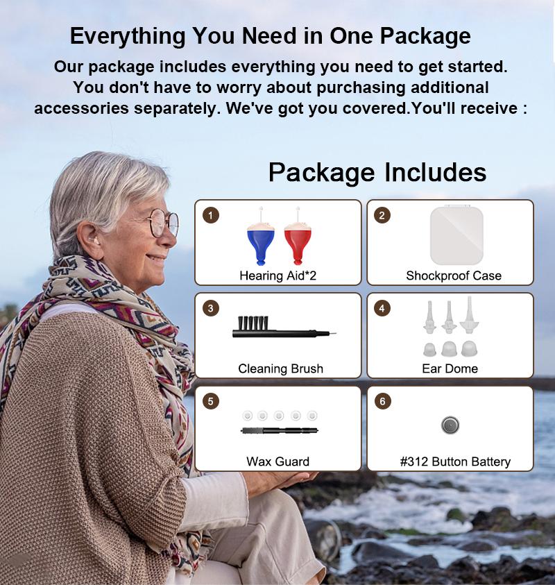 Слуховой аппарат для глухих Слуховые аппараты для пожилых людей Невидимые цифровые мини-ушные аппараты Усилитель звука Беспроводные наушники audifonos