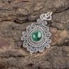 Malachite Gemstone Pendant Jewelry, 925 Solid Sterling Silver Pendant Jewelry, Handmade Artisan Jewelry For Wedding Gift