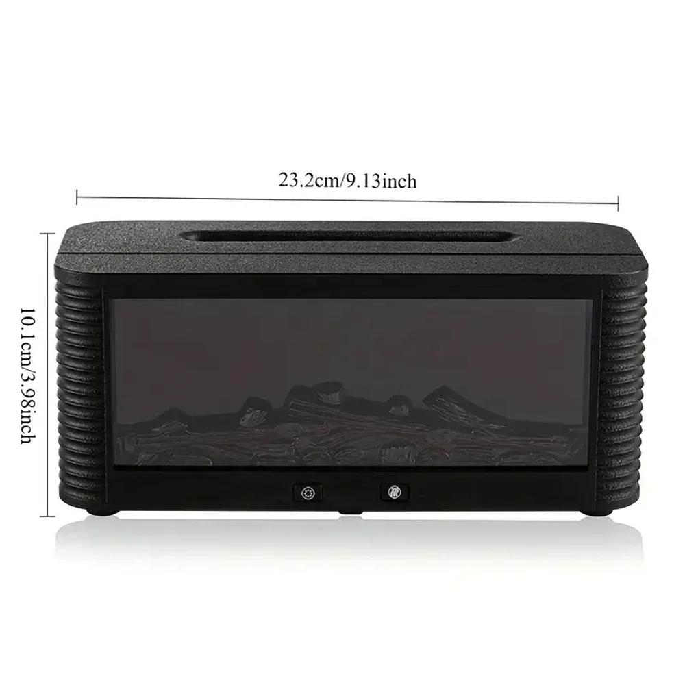 Увлажнитель воздуха и аромадиффузор 300 мл с эфирными маслами, 7-цветная светодиодная ночная лампа с изменяющимся цветом, эффект большого пламени, пульт дистанционного управления,