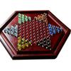 Portable Chinese Checkers Board Game with Marbles Wooden Board Game Hexagon Chinese Checkers Family