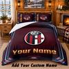 Bologna FC Pattern Bedding 3Pcs Set Custom Name, Bed Sheet And Pillowcases For Home Bedroom