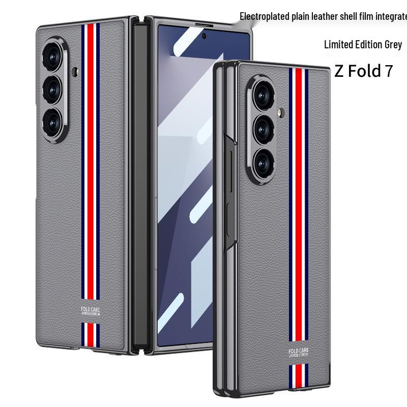 Однотонный гальванизированный кожаный чехол для Samsung Z Fold7