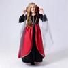 Halloween Costume Children Vampire Queen Witch Black Red Dress Stage Costume