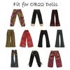 Мода для куклы OB22 Повседневная одежда Цветочные джинсы Одежда Аксессуары Кожаные брюки Кукольные брюки