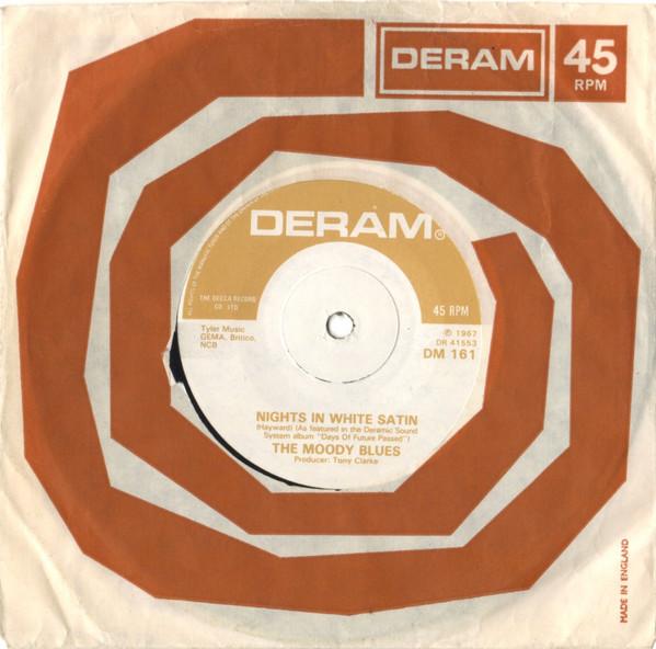 7-дюймовая пластинка MOODY BLUES - Nights In White Satin DM161 Deram 1967 Германия Рок Б/У