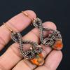 Sea Sediment Jasper Handmade Copper Wire Wrap Jewelry Earring 2.7 C4M58