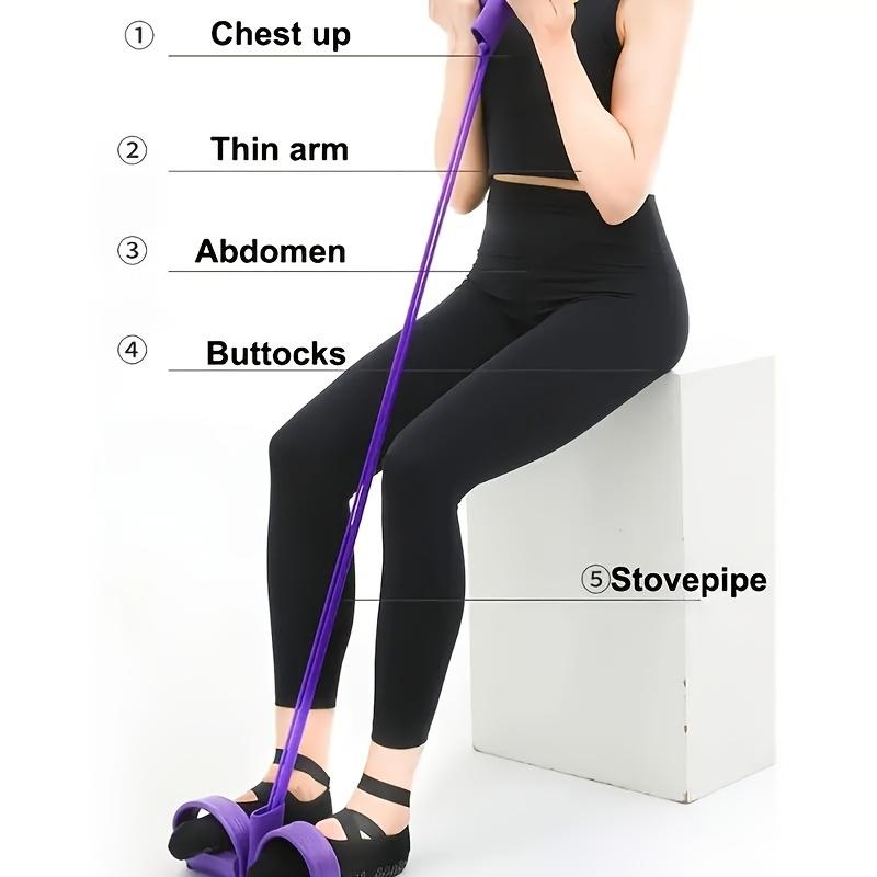 Home Gym Resistance Bands - 1Pc 4 Elastic Tubes, Suitable For Full Body Exercises, Abdominal Exercises, Rowing Machines And Fitness Equipment
