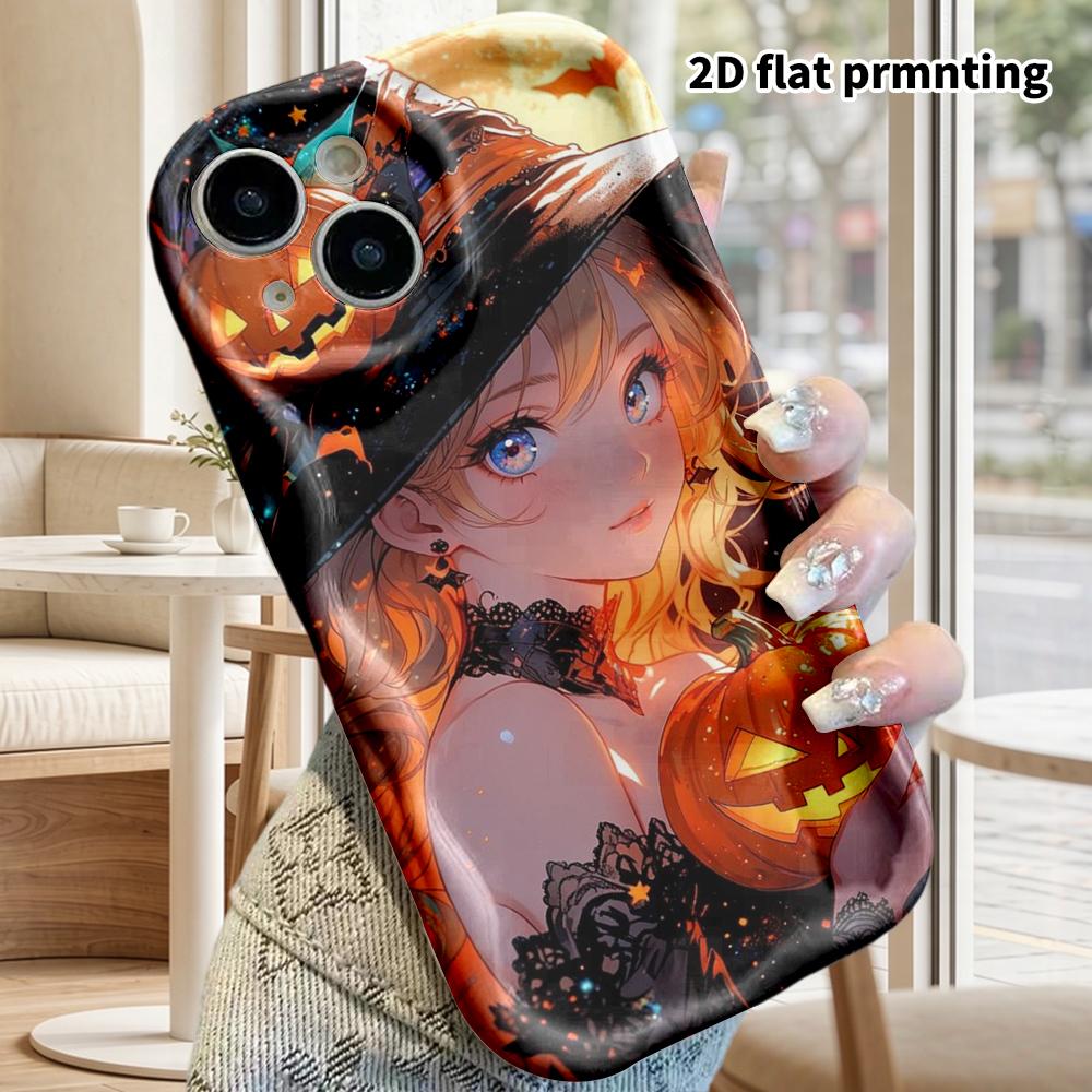 Phone Case: 2D flat design suitable for iPhone 18 17 16 15 14 13 Pro film protective case, couple style, magical girl, Christmas and Halloween gifts