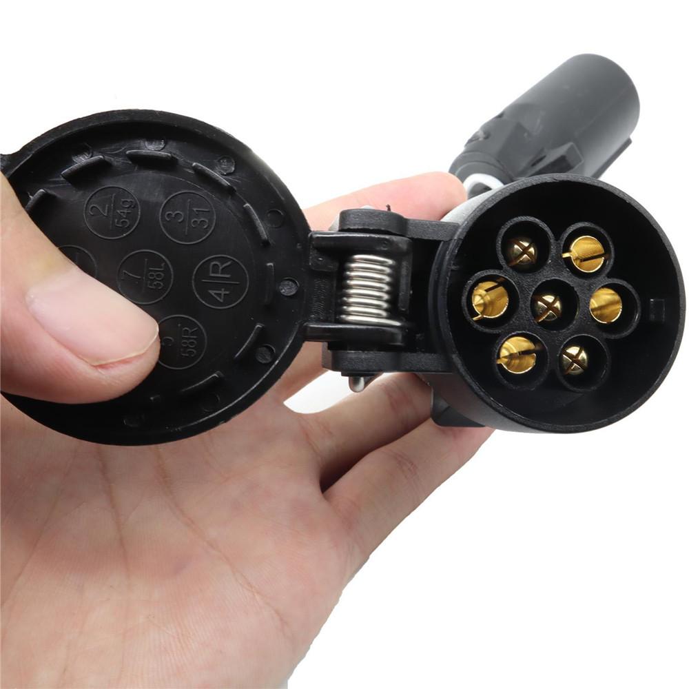 Конвертер огней прицепа США в ЕС Розетка-лезвие США 7 контактов к круглому штекеру ЕС 7 контактов