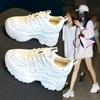 Height Increasing Insole Women's Spring New Muffin Shoes Versatile 8cm Platform Sports Casual White Shoes