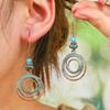 Bohemian Style Retro Earrings with Metal Geometric Hollow Out Ethnic Style Earrings