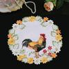 Embroidery Craft Easter Party Decor Satin Fabric Home Decoration Coaster Doily Cup Pad Placemat