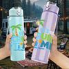 1PC Cruise Vacation Theme 750ml Color Plastic Sports Water Bottle Leakproof Flip Straw Lid Suitable for Sports Office Home Use