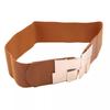 New Women Elastic Waist Closure Wide Belt Gold Square Buckle Dress Decorative Belt Female Self - Cultivation Elastic Band Girdle
