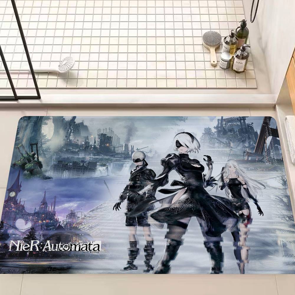 Игра NieR Automata Напольный коврик Прямоугольный Противоскользящий Домашний Мягкий Коврик для ванной Передняя дверь В помещении На улице Коврик Приветственный коврик