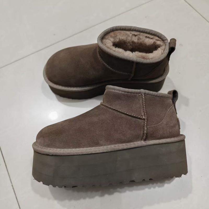 Мода 2025 Новые Женские Дизайнерские Зимние Туфли Мех Женские Высокие Каблуки Платформа Снежные Ботильоны Классические Мини Роскошные Botas Mujer Zapatos