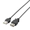 ELECOM USB-кабель-удлинитель A Male to USB A Extra Fine 1m Black USB2.0 (USB Женский) U2C-EXN10BK