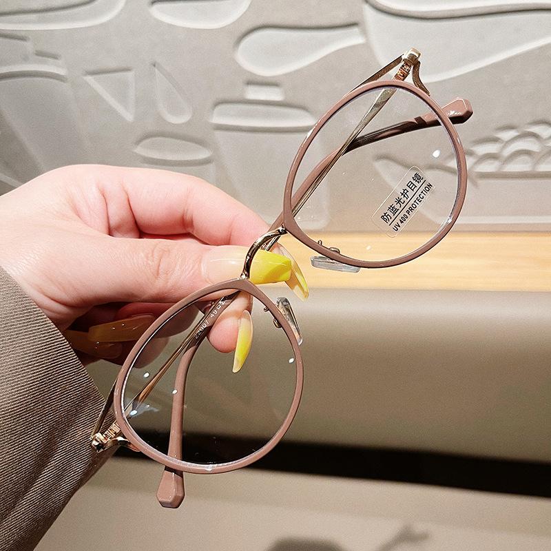 Round Eyeglasses Women Computer Anti Blue Light Glasses Frames Transparent Optical Fake Eyeglass Student Myopia Frame Oculos
