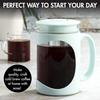Burke Deluxe Cold Brew Iced Coffee Maker Comfort Grip Handle Durable Glass Carafe Removable Mesh Filter Perfect 6 Cup Size Dish