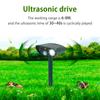 Solar Animal Repellant Ultrasonic Cat Dog Repellant Solar Powered Waterproof Animal Deterrent with 3 Vertical Rod SafetyAA