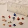 Silicone Nail Carving Mold Ocean Style Shell Conch Starfish 3D Stamping Plate Nails Stencils Diy Uv Gel Manicure Tools Nail Art
