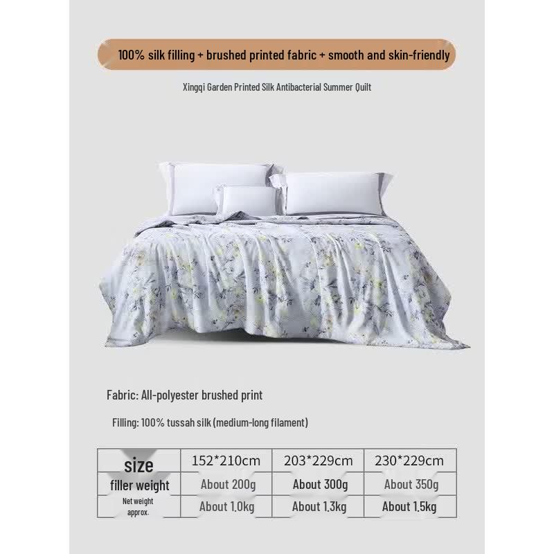FUANNA Antibacterial Summer Tussah Silk Quilt