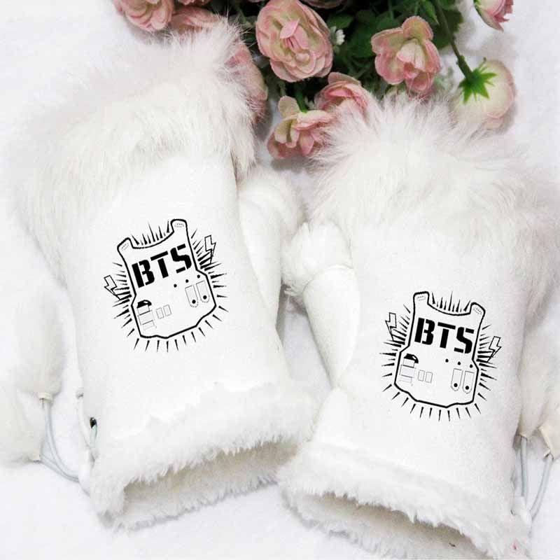 Перчатки на один палец (половина пары) Bts Kpop Теплые перчатки на шнуровке без пальцев Новые перчатки